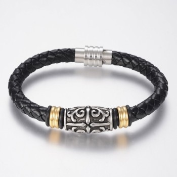 Braided leather bracelet with antique decoration and magnetic clasp [product.brand] 1 - Rosmarinus (koreni-krumlov.cz / platce D