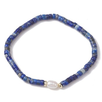 Bracelet Made of Lapis Lazuli with a Dominant Pearl [product.brand] 1 - Rosmarinus (koreni-krumlov.cz / platce DPH) 