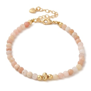 Zartes Armband aus Rosa Opal mit 14k Goldenem Blumendetail [product.brand] 1 - Rosmarinus (koreni-krumlov.cz / platce DPH) 