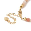 Delicate Bracelet Made of Pink Opal with 14k Gold Floral Detail