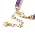 Delicate Bracelet Made of Amethyst with 14k Gold Floral Detail