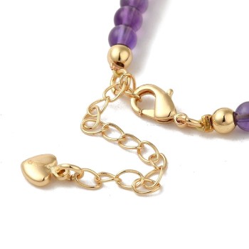 Delicate Bracelet Made of Amethyst with 14k Gold Floral Detail