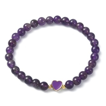 Elegantes Amethyst-Armband mit einem herzförmigen Anhänger [product.brand] 1 - Rosmarinus (koreni-krumlov.cz / platce DPH) 