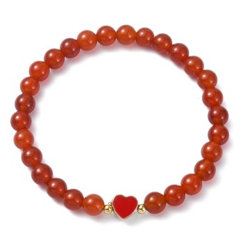 Elegant carnelian bracelet with a heart-shaped pendant [product.brand] 1 - Rosmarinus (koreni-krumlov.cz / platce DPH) 