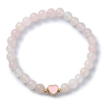 Elegant rose quartz bracelet with a heart-shaped pendant [product.brand] 1 - Rosmarinus (koreni-krumlov.cz / platce DPH) 