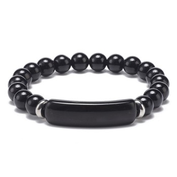 Armband aus natürlichem Obsidian mit rechteckigem Element [product.brand] 1 - Rosmarinus (koreni-krumlov.cz / platce DPH) 