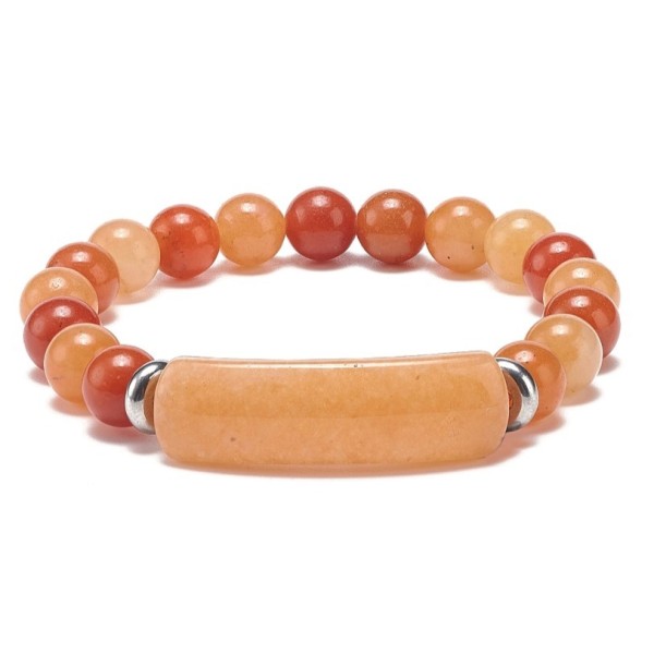 Bracelet made of natural red aventurine with a rectangular element [product.brand] 1 - Rosmarinus (koreni-krumlov.cz / platce DP