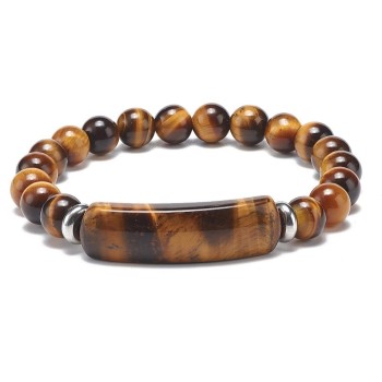 Bracelet made of natural tiger eye with a rectangular element [product.brand] 1 - Rosmarinus (koreni-krumlov.cz / platce DPH) 