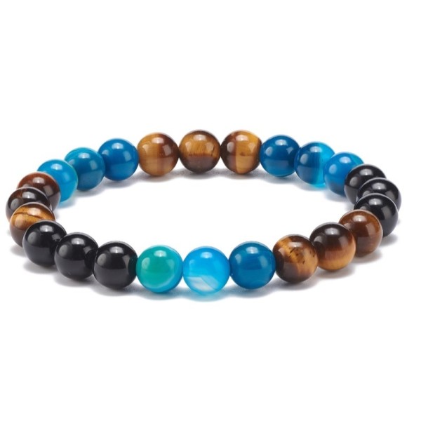 Elegant bracelet made of blue agate, tiger eye, and black onyx 8mm [product.brand] 1 - Rosmarinus (koreni-krumlov.cz / platce DP