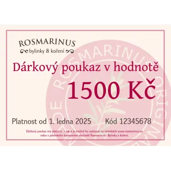 Dárkový poukaz 1500Kč [product.brand] 1 - Rosmarinus (rosmarinus.eu) 
