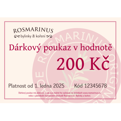 Dárkový poukaz 200Kč (elektronicky) 