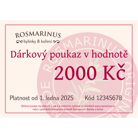 Dárkový poukaz 2000Kč (elektronicky) 