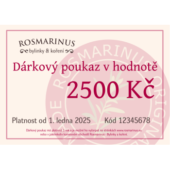 Ajándékutalvány 2500 CZK (elektronikusan) [product.brand] 1 - Rosmarinus (koreni-krumlov.cz / platce DPH) 