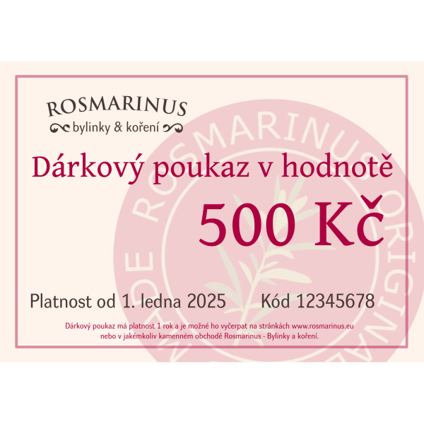 Dárkový poukaz 500Kč (poštou) Dárkový poukaz 500Kč (poštou)