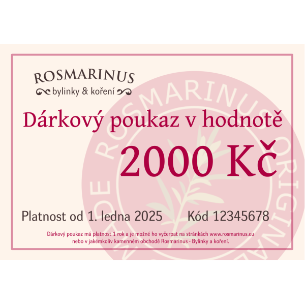 Dárkový poukaz 2000Kč (poštou) Dárkový poukaz 2000Kč (poštou)