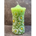 Large Daisy candle - green
