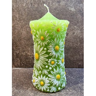 Large Daisy candle - green